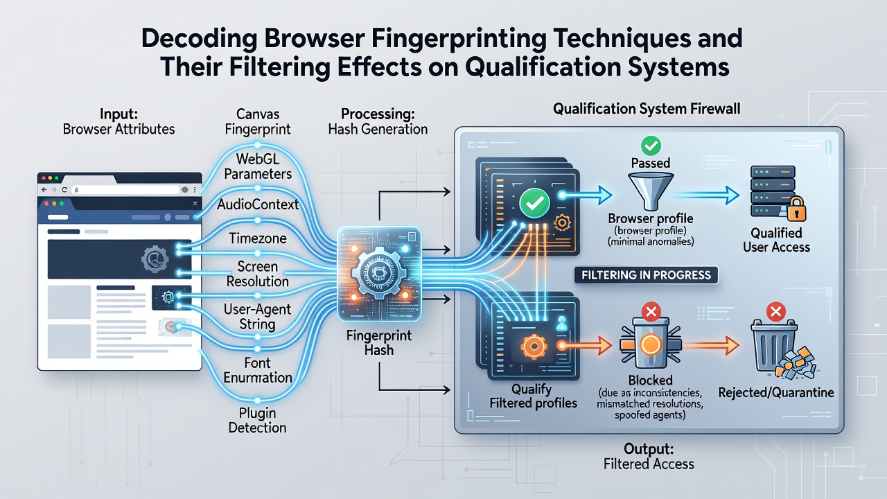 Flowchart showing how fingerprint matches affect contest entry qualification decisions