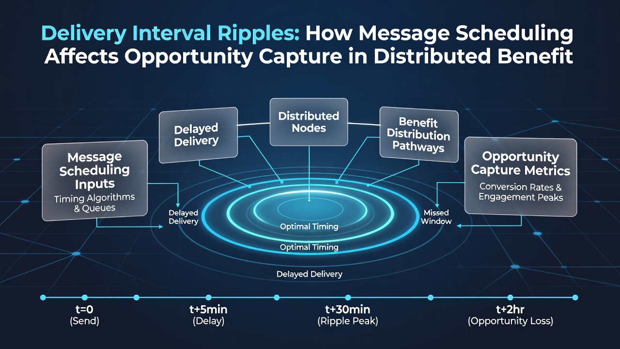 Network topology visualization showing ripple propagation from scheduled message deliveries