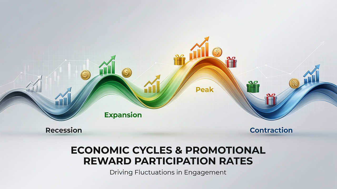 Chart displaying economic indicators alongside promotional reward participation trends over multiple years