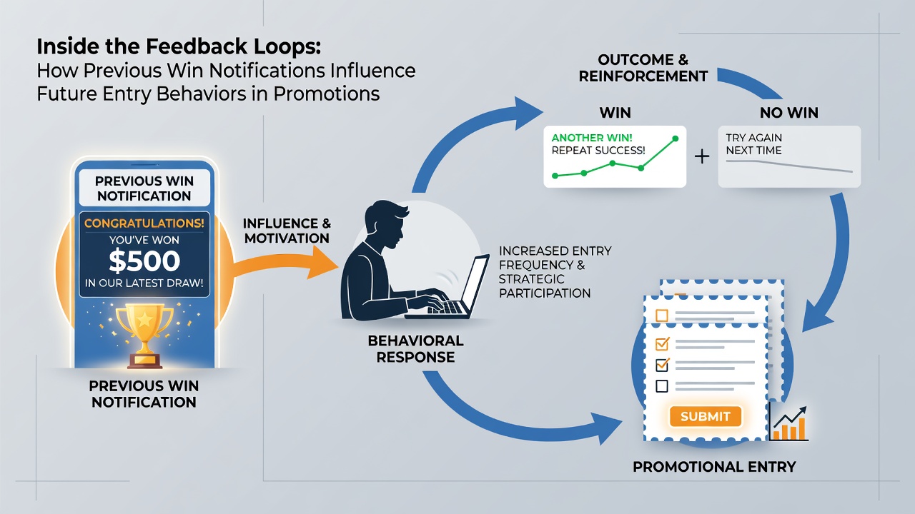 Graph illustrating entry rate increases following win notifications across promotional platforms