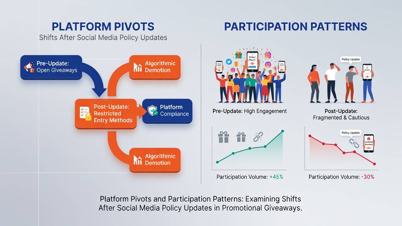 Social media platforms showing giveaway participation trends after policy changes